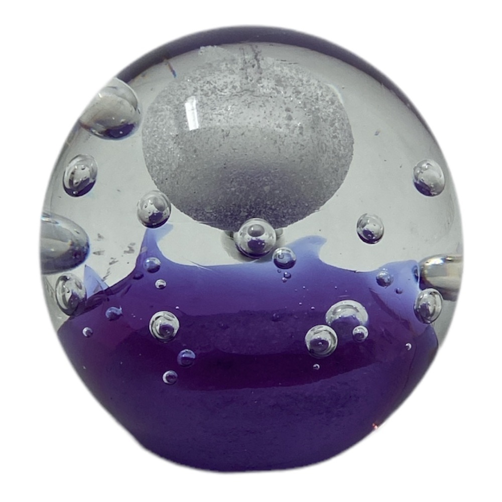 Beautiful Vintage Hand Crafted Solar System Glass Paperweight